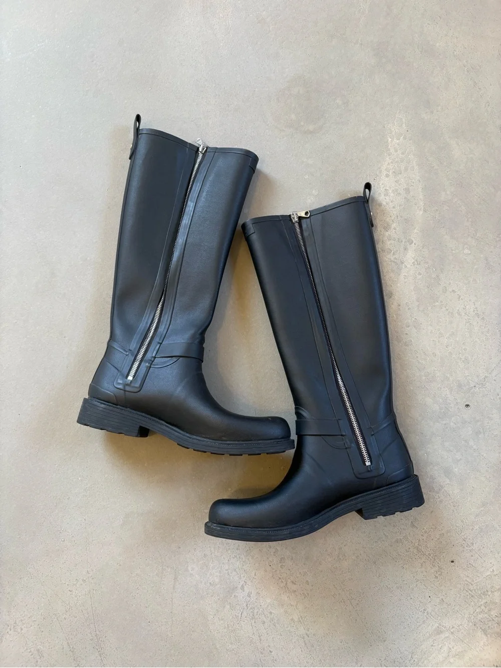 Rag & Bone Black Knee High Tall Rain Boots size 40 / US 9.5